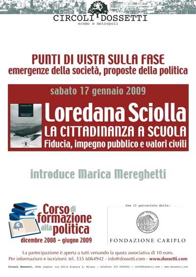 Loredana Sciolla. La cittadinanza a scuola. Impegno e valori civili.